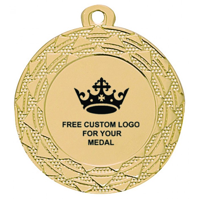 PACK OF 100 BULK BUY 40MM GOLD MEDALS, RIBBON AND CUSTOM LOGO **AMAZING VALUE**